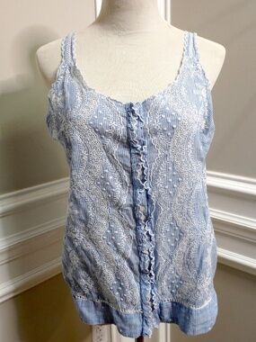 SUNDANCE Catalog NWT Lea Kerchief Camisole Embroidered Eyelet Tank Top Size S/M